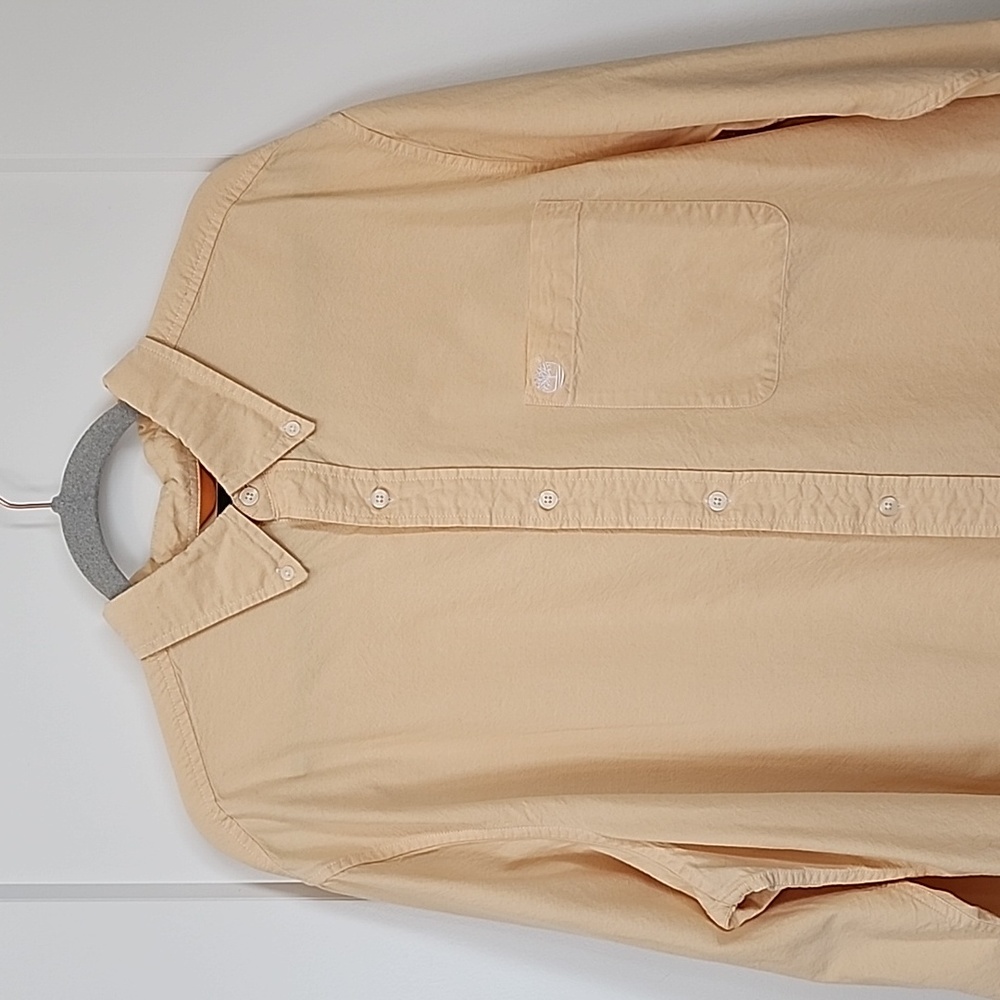 Timberland Vintage Mens XL Long Sleeve Button Down Shirt Lt Yellow